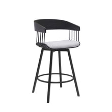 Load image into Gallery viewer, Fabric With Metal Swivel Counter Height Bar Chair - Light Gray And Black