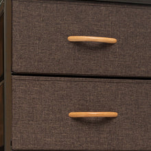 Load image into Gallery viewer, Steel And Fabric Six Drawer Chest - Brown