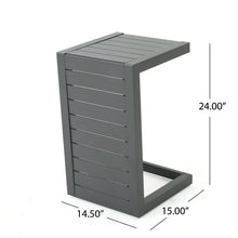 Load image into Gallery viewer, Aluminum Outdoor C - Shaped Side Table For Patio