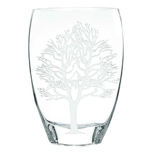 Load image into Gallery viewer, Tree Of Life Oval Free Table Vase - Clear / White