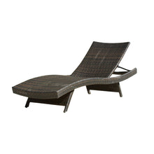 Load image into Gallery viewer, Mysticism Outdoor Chaise Lounge With Adjustable Backrest And Foldable Legs - Brown Multi
