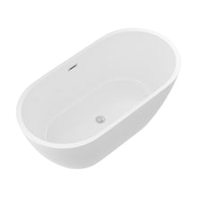 Load image into Gallery viewer, Elegant Oval Freestanding Bathtub, Overflow & Pop Up Drain