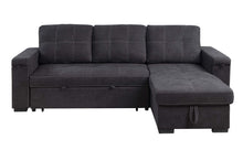Load image into Gallery viewer, Toby - Woven Fabric Reversible Sleeper Sectional Sofa With Storage Chaise Cup Holder Charging Ports And Pockets