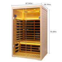 Load image into Gallery viewer, Low EMF, Wide Space Hemlock Double Doors Great Glass Luxury Indoor Far Infrared Sauna Room