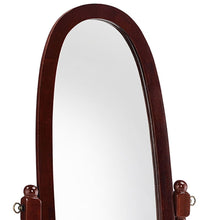 Load image into Gallery viewer, 59" Cherry Oval Framed Cheval Standing Mirror - Brown