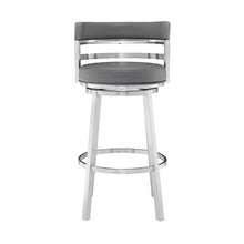 Load image into Gallery viewer, 35" Faux Leather Swivel Low Back, Counter Height Bar Chair - Gray / Silver
