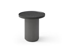 Load image into Gallery viewer, Wood Round Pedestal End Table - Dark Gray