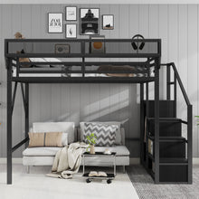 Load image into Gallery viewer, Loft Bed With Storage Shelves, Wardrobe