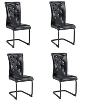 Load image into Gallery viewer, Faux Leather Metal Dining Side Chairs (Set of 4) - Black