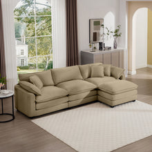Load image into Gallery viewer, Modern Oversized Modular Cushion Sofa With Ottoman, Low Back, Deep Seating Sofa Set