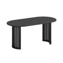 Load image into Gallery viewer, 66" Solid Wood Double Pedestal Base Oval Dining Table - Black
