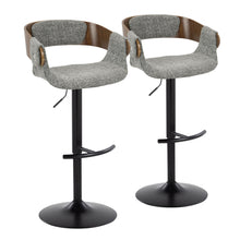 Load image into Gallery viewer, Elisa - Mid Century Modern Adjustable Barstool With Swivel & Rounded T Footrest (Set of 2)