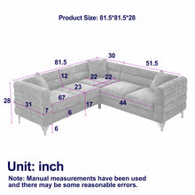 Load image into Gallery viewer, Oversized L - Shaped Corner Sofa, 5 Seater Sectional With 3 Cushions, Living Room Furniture - Orange