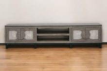 Load image into Gallery viewer, Solid Wood Cabinet Enclosed Storage Distressed TV Stand - White