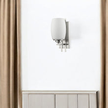 Load image into Gallery viewer, Geometric Wall Sconce With Frosted Glass Shade - Silver