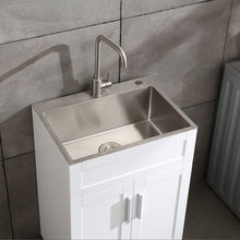 Load image into Gallery viewer, 24" Stainless Steel Washing Sink With Faucet Hoses And Drain Head Only (Update) - Silver