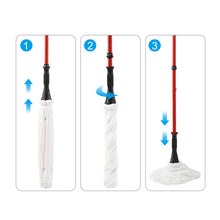 Load image into Gallery viewer, Ultra Fine Fiber Twist Mop With 57.5 Inch Long Handle For Dry And Wet Floor Cleaning - Red