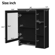 Load image into Gallery viewer, Modern 3 In 1 Bathroom Mirror Cabinet With Adjustable Shelf & Towel Bar