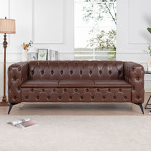 Load image into Gallery viewer, Square Arm Removable Cushion 3 Seater Sofa