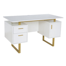 Load image into Gallery viewer, Computer Desk With Two Drawers - White / White