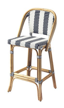 Load image into Gallery viewer, Natural Rattan Bar Chair - Blue / White