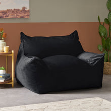 Load image into Gallery viewer, Allea - Velveteen Bean Bag Chair With Armrests - Midnight Blue