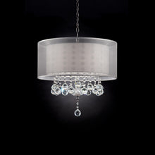 Load image into Gallery viewer, Chic Ceiling Lamp With Crystal Accents And Shade - Silver