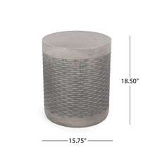 Load image into Gallery viewer, Outdoor Lightweight End Table Round Concrete Outdoor Side Table - Natural