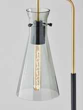 Load image into Gallery viewer, Metal Desk Lamp With Light Gray Cone Shade - Black And Gold