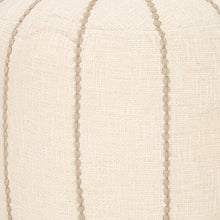 Load image into Gallery viewer, Fabric Striped Round Pouf Ottoman - Beige / Taupe