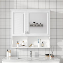 Load image into Gallery viewer, Wall Mounted Mirror Medicine Cabinet, Bathroom Storage With Doors And Open Shelves