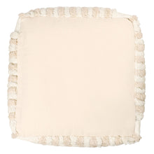Load image into Gallery viewer, Cotton Cube Striped Pouf Ottoman - Beige