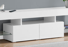 Load image into Gallery viewer, TV Stand, Console, Media Entertainment Center, Storage Cabinet, Glossy Contemporary & Modern - White