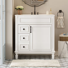 Load image into Gallery viewer, Bathroom Vanity With Sink, Cabinet With 2 Drawers And Adjustable Shelf
