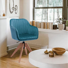 Load image into Gallery viewer, Tufted And Upholstered Velvet Dining Arm Chair - Teal Blue