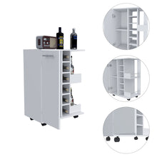 Load image into Gallery viewer, Rolling Dining Room Bar Cart With Wine Storage - White
