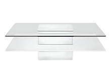 Load image into Gallery viewer, Glass Square Coffee Table With Shelf - White And Clear