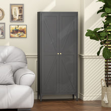 Load image into Gallery viewer, Adjustable 2 Door Kitchen Pantry Cabinet With Striped Design