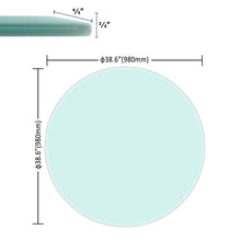 Load image into Gallery viewer, Round Tempered Glass Table Top Clear Glass, Thick Beveled Polished Edge - Black