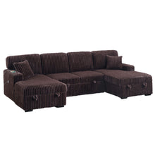 Load image into Gallery viewer, Convertible Sectional Upholstered Sleeper Sofa With Storage Chaise