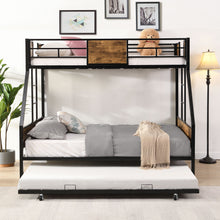 Load image into Gallery viewer, Modern Metal Bunk Bed With Side Ladders And Guardrail