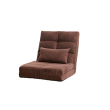 Load image into Gallery viewer, Modern Triple Fold Down Metal Frame Sofa Bed With 5 Reclining Positions And Pillow - Adjustable Upholstered Floor Couch For Gaming Or Guest Room - Brown