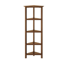 Load image into Gallery viewer, Four Tier Corner Bookcase - Walnut