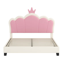 Load image into Gallery viewer, Upholstered Princess Platform Bed With Crown Headboard