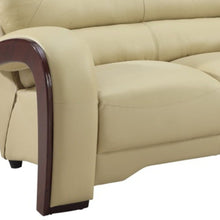 Load image into Gallery viewer, Brown Faux Leather Love Seat - Beige / Dark