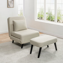 Load image into Gallery viewer, 3 In 1 Foldable Linen Chaise Lounge With Adjustable Backrest