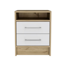 Load image into Gallery viewer, Sophisticated And Stylish Nightstand - White And Light Oak