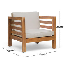Load image into Gallery viewer, Outdoor Acacia Wood Patio Chair With Fabric Cushion