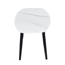 Load image into Gallery viewer, 43" Faux Marble And Steel Coffee Table - White And Black