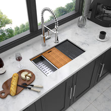 Load image into Gallery viewer, Workstation Kitchen Sink, Single Bowl Undermount 16 Gauge Stainless Steel - White